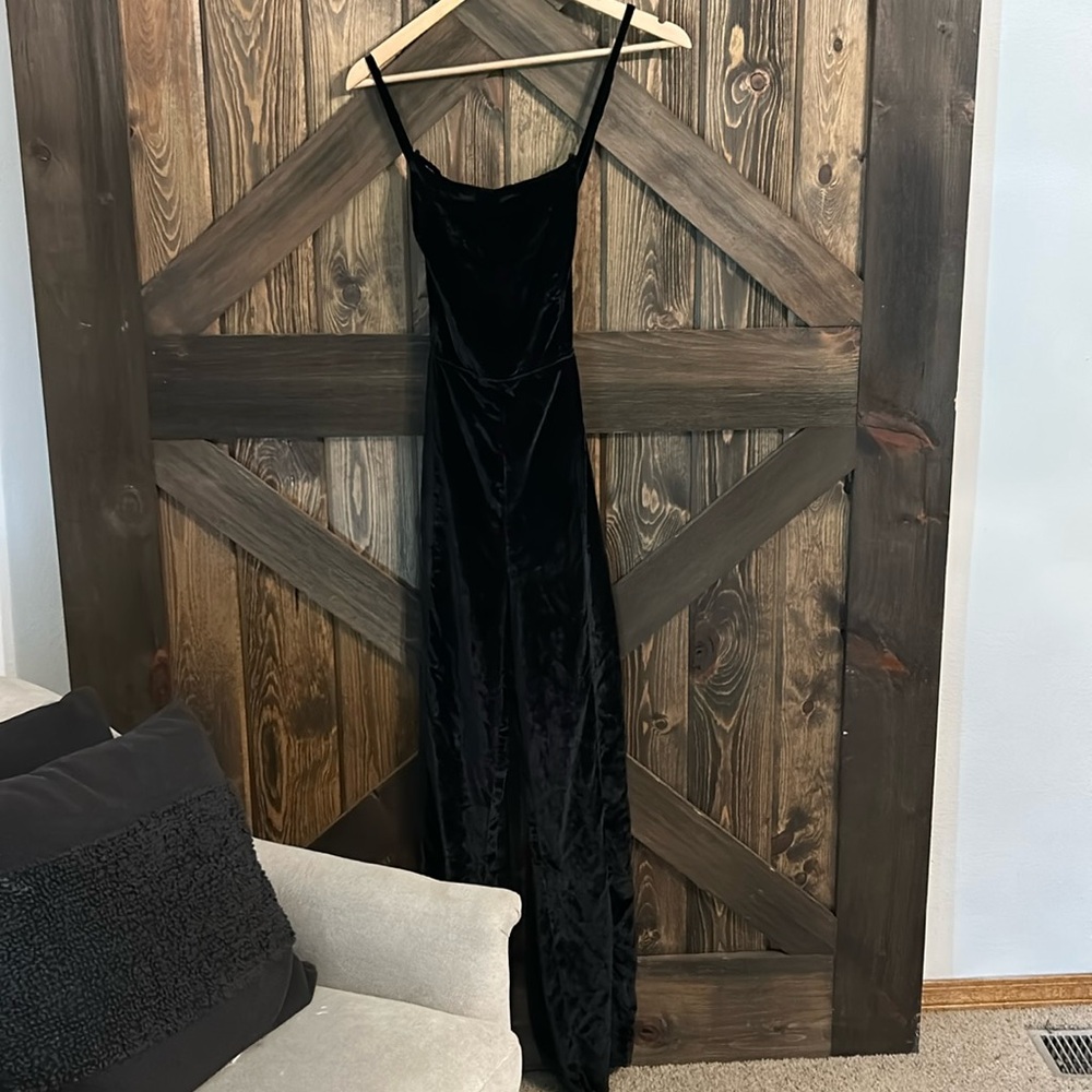 Free People Black Velvet Lace Up Side-Tie Jumpsuit - Brand New!